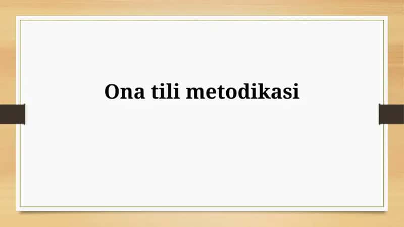 Ona tili metodikasi