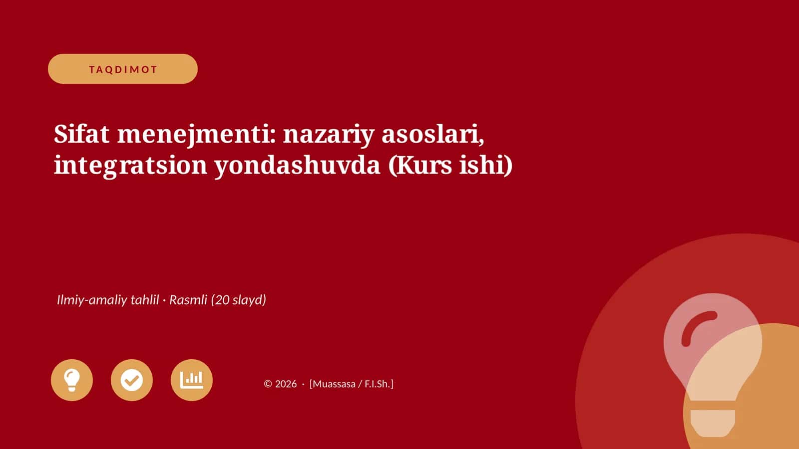 Sifat menejmenti: nazariy asoslari, integratsion yondashuvda (Kurs ishi)