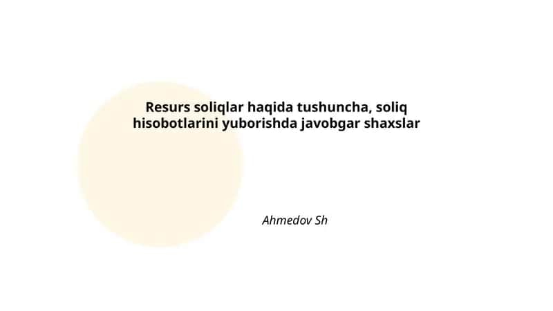 Resurs soliqlari