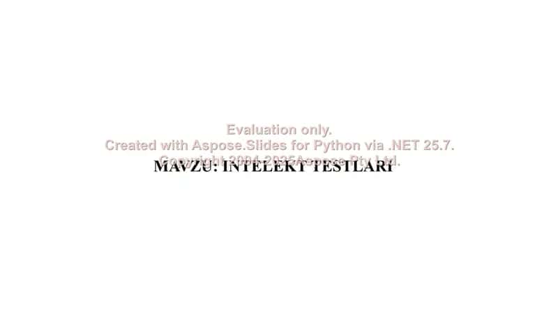 Intellekt testlari