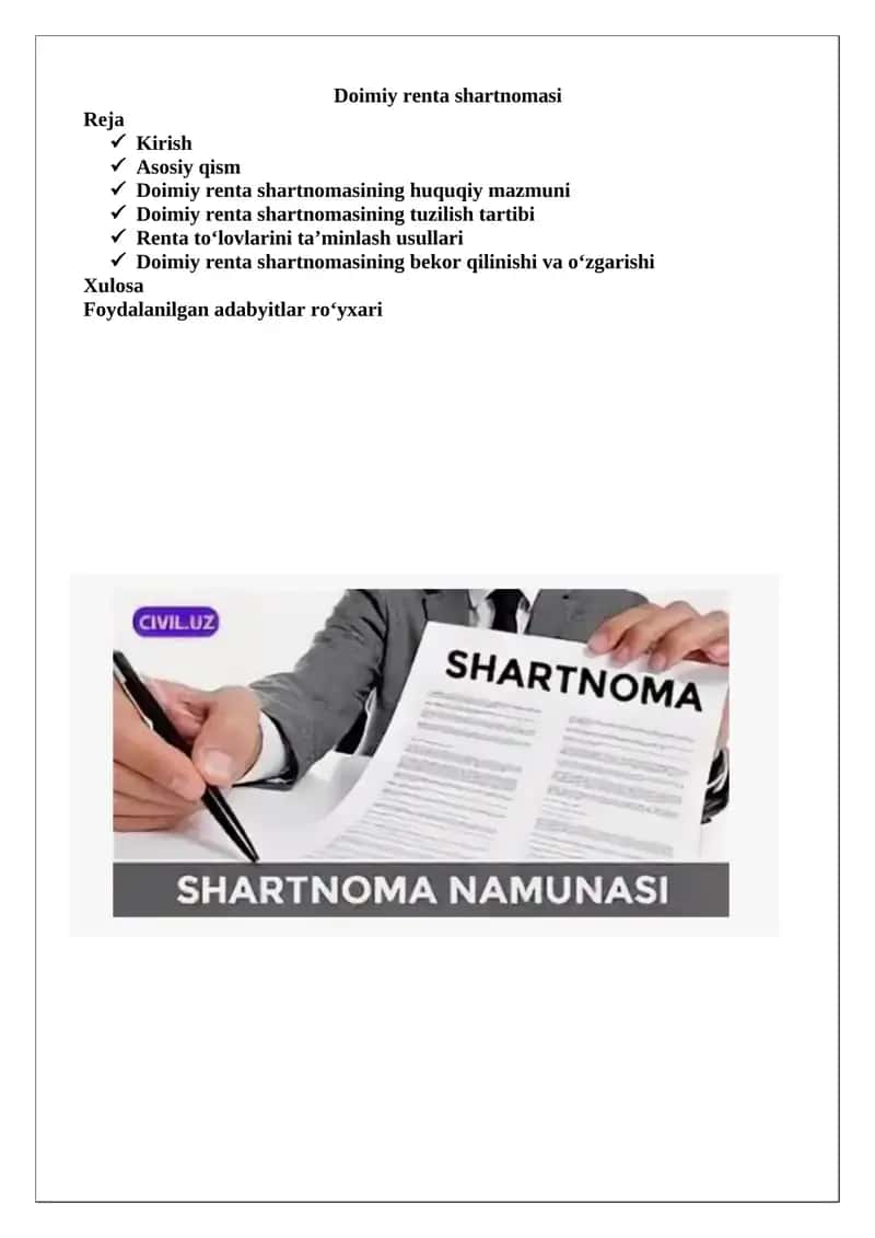 Doimiy renta shartnomasi