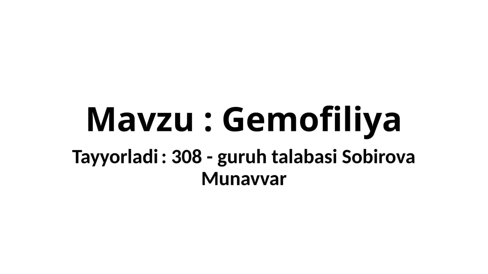 Gemofiliya