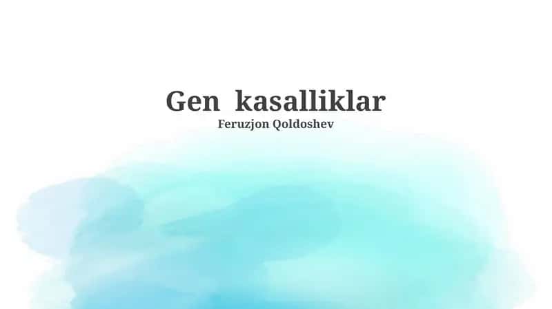 Genetik kasalliklarning diagnostikasi