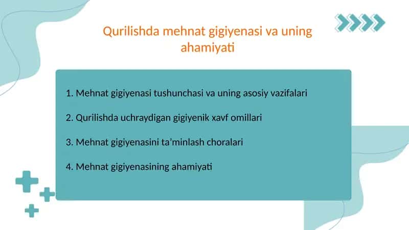 Qurilishda mehnat gigiyenasi va uning ahamiyati