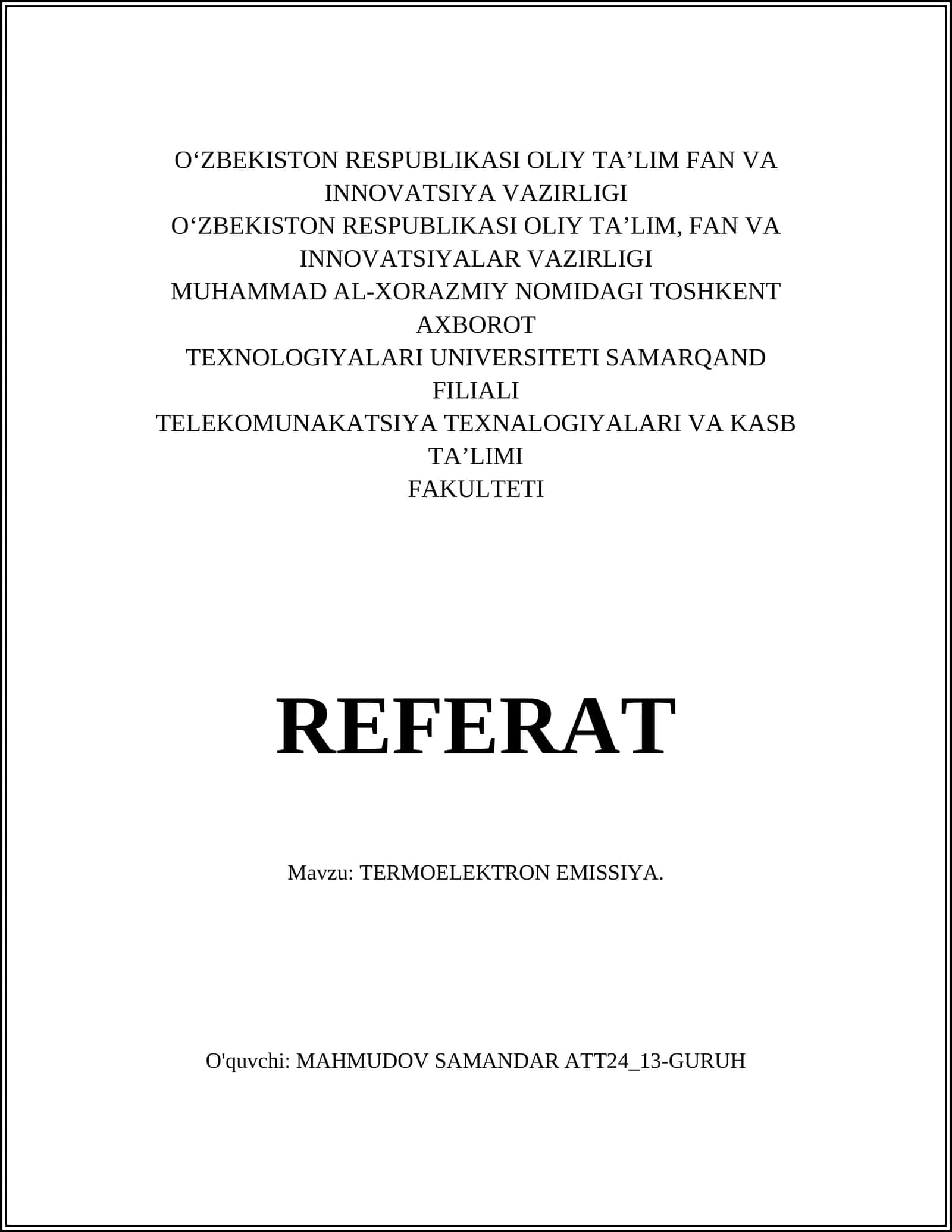 TERMOELEKTRON EMISSIYA