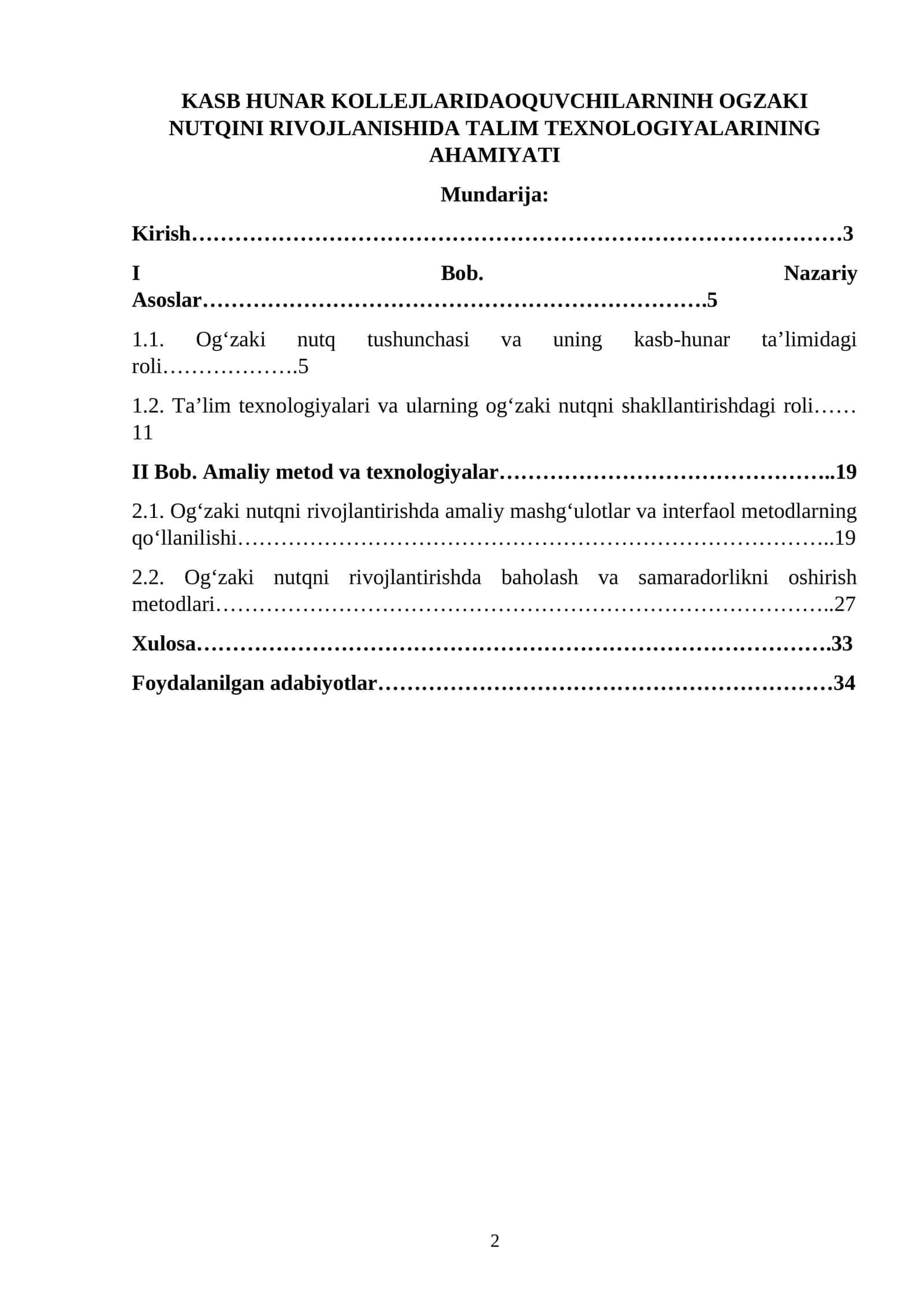 KASB HUNAR KOLLEJLARIDAOQUVCHILARNINH OGZAKI NUTQINI RIVOJLANISHIDA TALIM TEXNOLOGIYALARINING AHAMIYATI