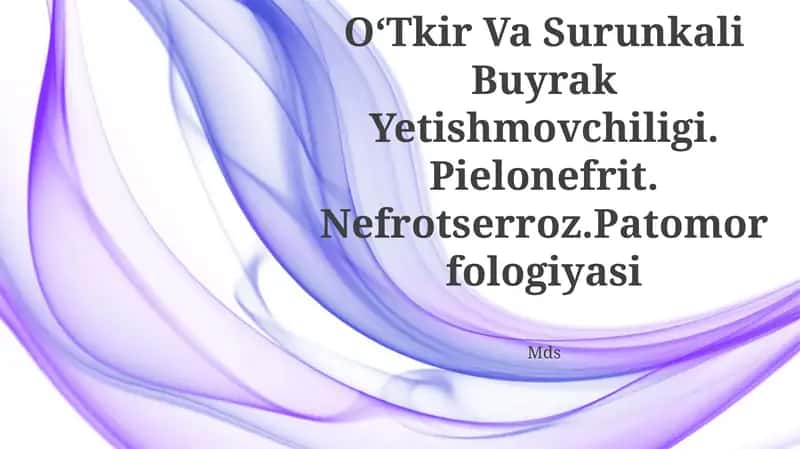 Nefropatiya, Glomerulonefrit, OʻTkir Va Surunkali Buyrak Yetishmovchiligi. Pielonefrit. Nefrotserroz.Patomorfologiyasi
