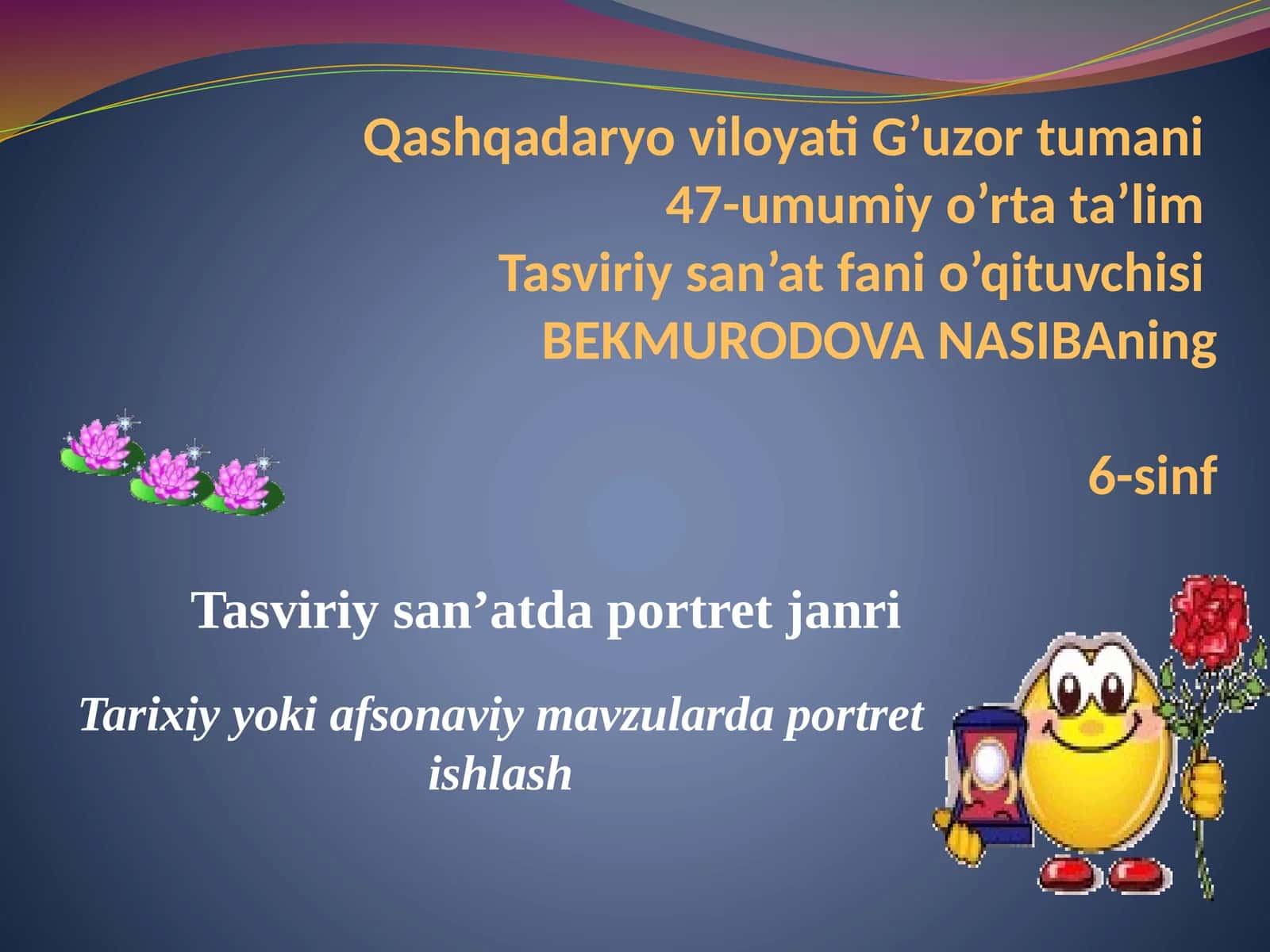 Tasviriy san'at dars portret janri