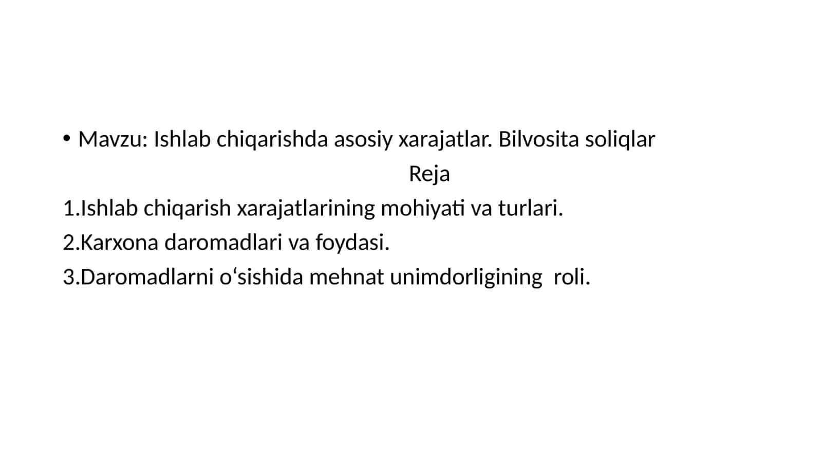 BIZNESDA BUXGALTERIYA FANIDAN ISHLAGAN SLAYDI