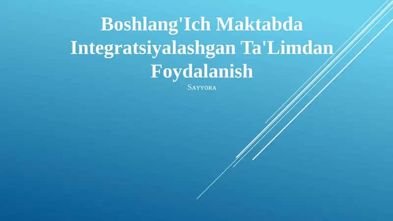Integratsiyalashgan Ta'lim