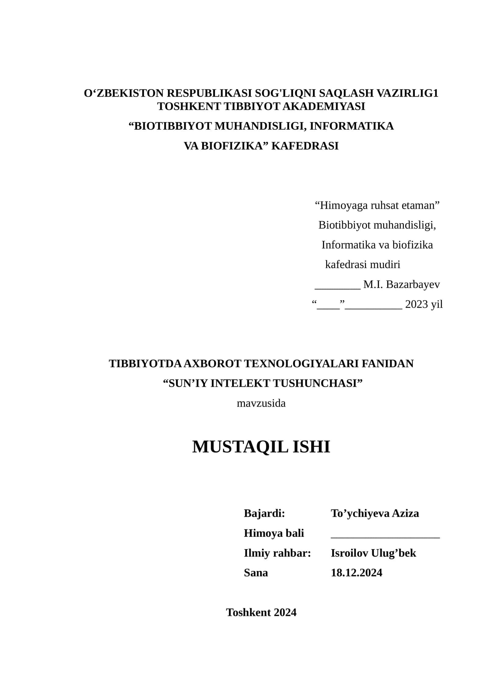 SUN’IY INTELEKT TUSHUNCHASI