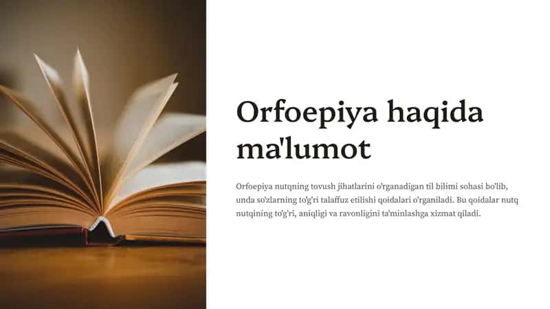 Orfoepiya haqida ma'lumot