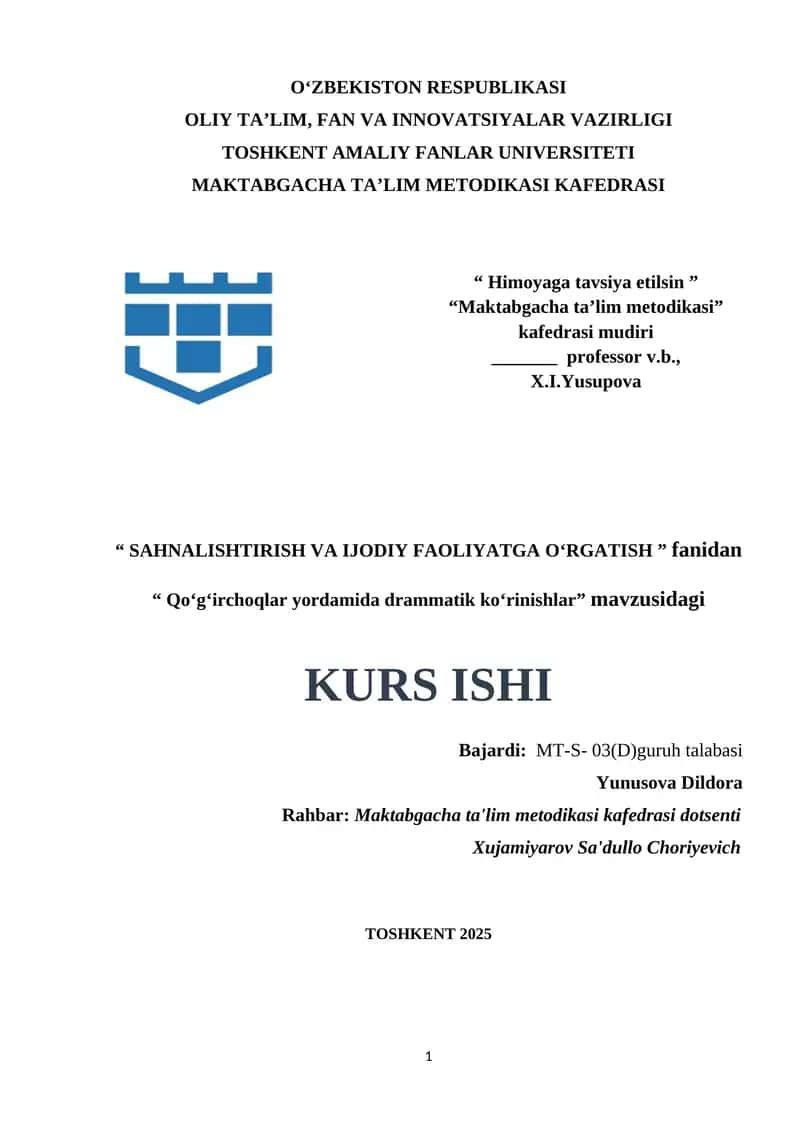 Qoʻgʻirchoqlar yordamida drammatik koʻrinishlar