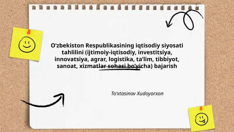 O‘zbekiston Respublikasining iqtisodiy siyosati tahlili