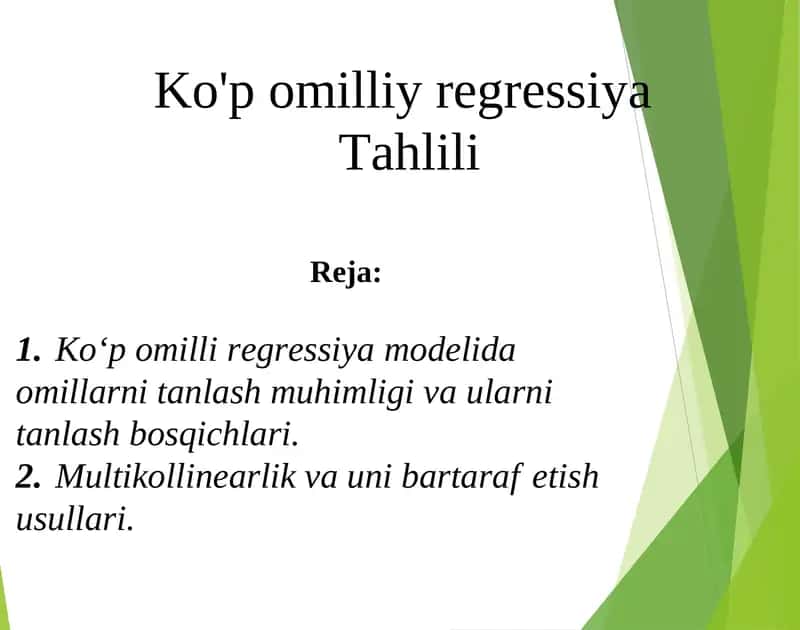 Ko'p omilliy regressiya