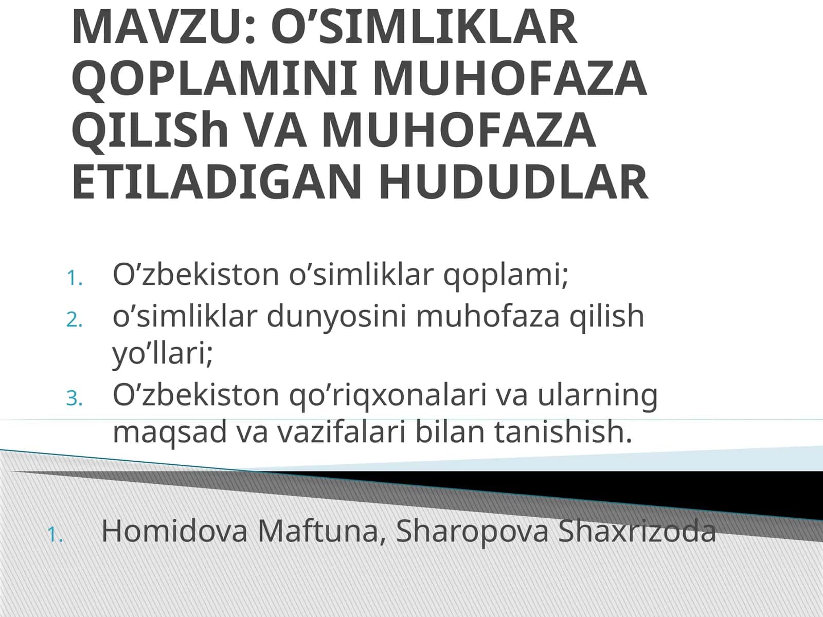 OʼSIMLIKLАR QOPLАMINI MUHOFАZА QILISh VА MUHOFАZА ETILАDIGАN HUDUDLАR