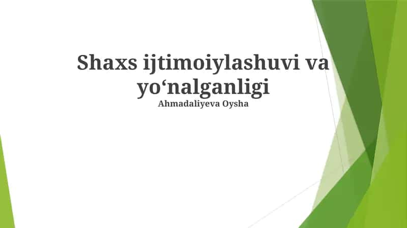 Shaxs ijtimoiylashuvi va yoʻnalganligi