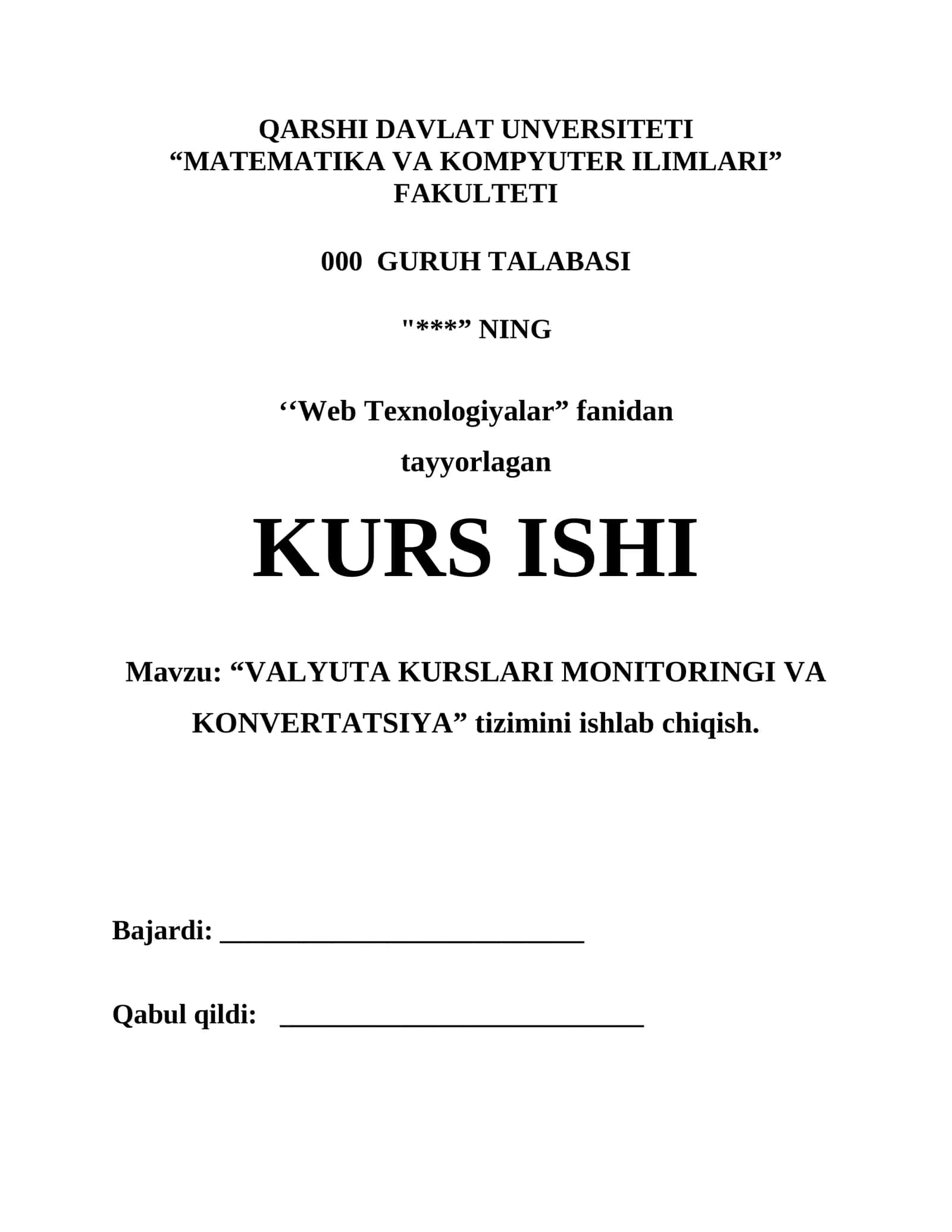 Valyuta Kurslari Monitoringi va Konvertatsiya Tizimi
