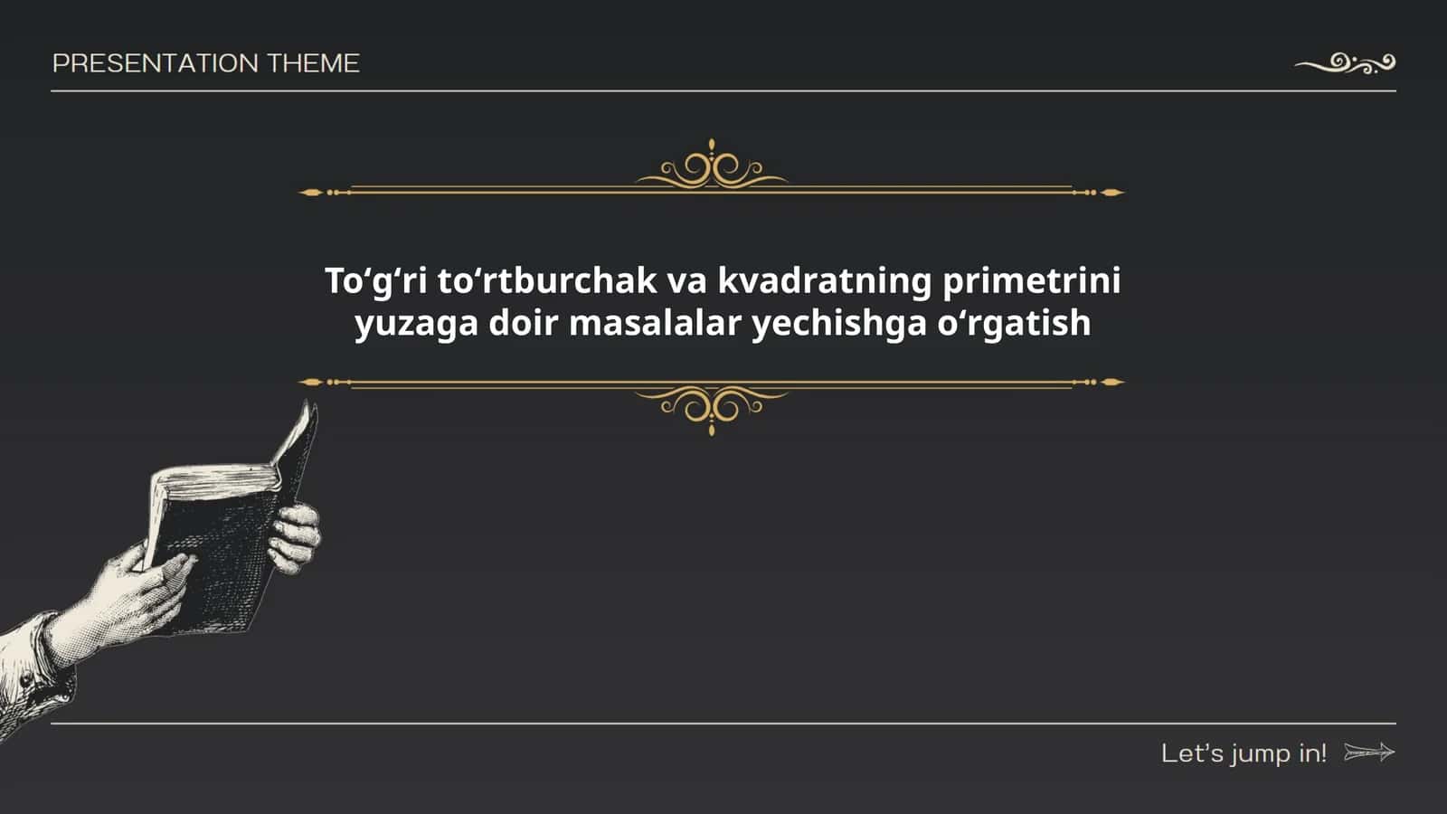 Toʻgʻri toʻrtburchak va kvadratning primetrini yuzaga doir masalalar yechishga oʻrgatish