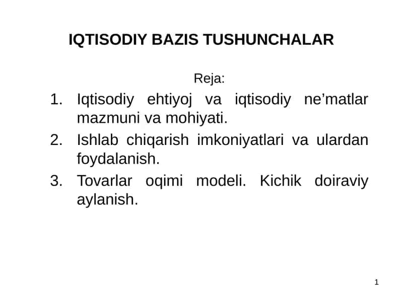 IQTISODIY BAZIS TUSHUNCHALAR