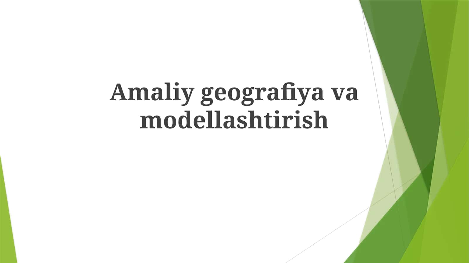 Amaliy geografiya va modellashtirish