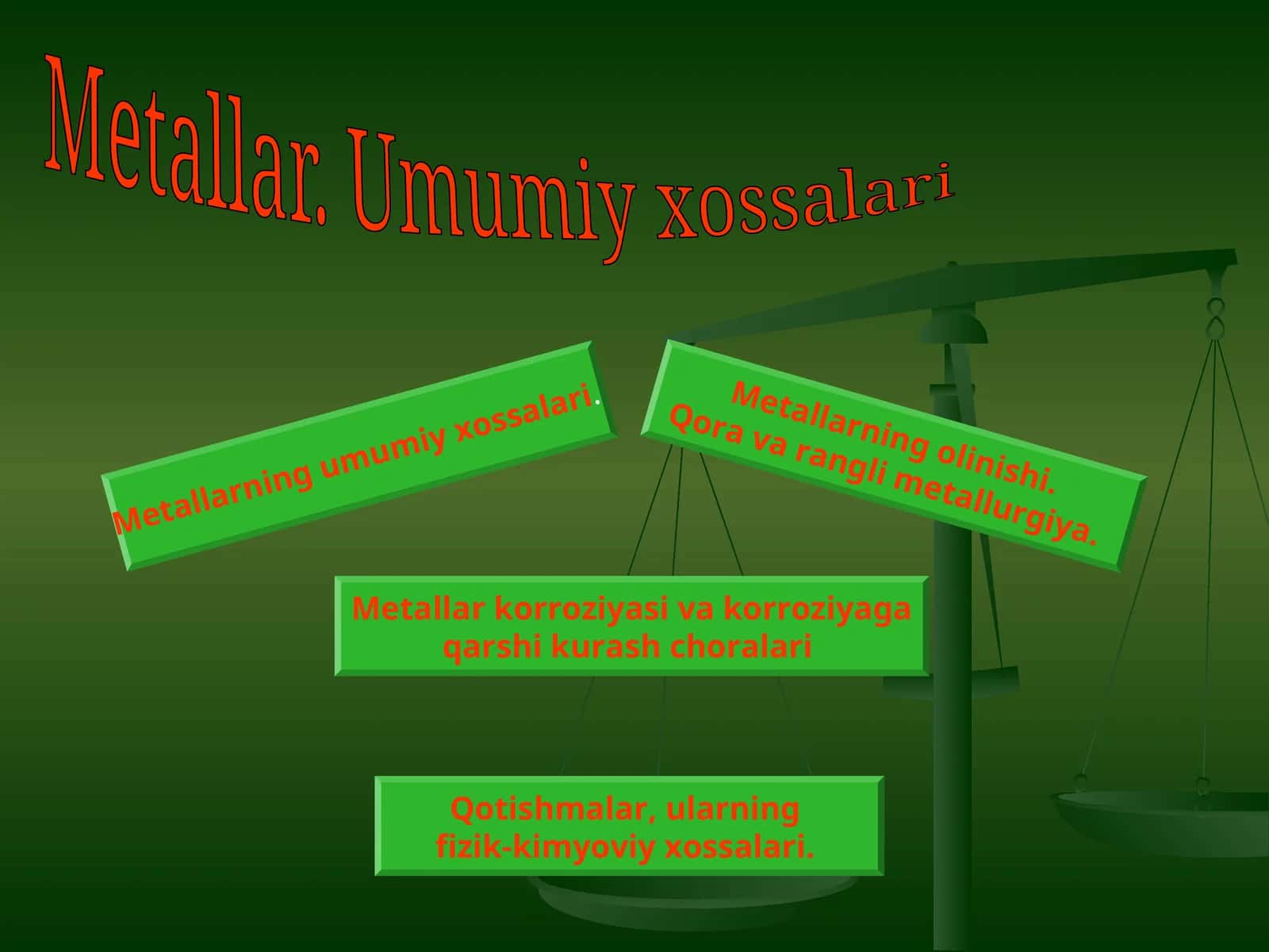 Metallar umumiy xossalari