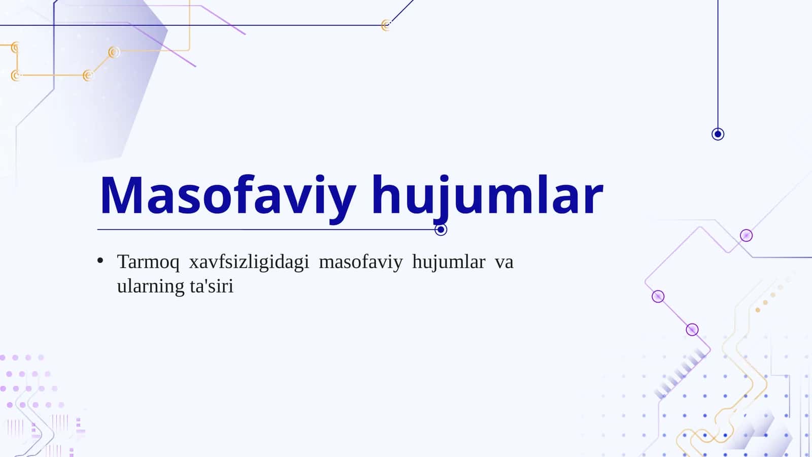 Masofaviy hujumlar va ularning ta'siri