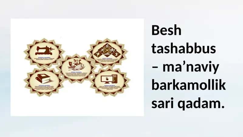 Besh tashabbus – ma’naviy barkamollik sari qadam.