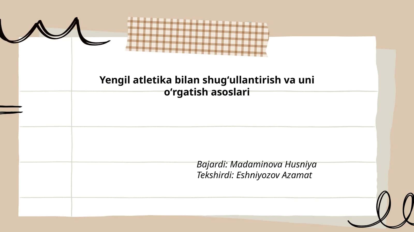 Yengil atletika bilan shugʻullantirish va uni oʻrgatish asoslari
