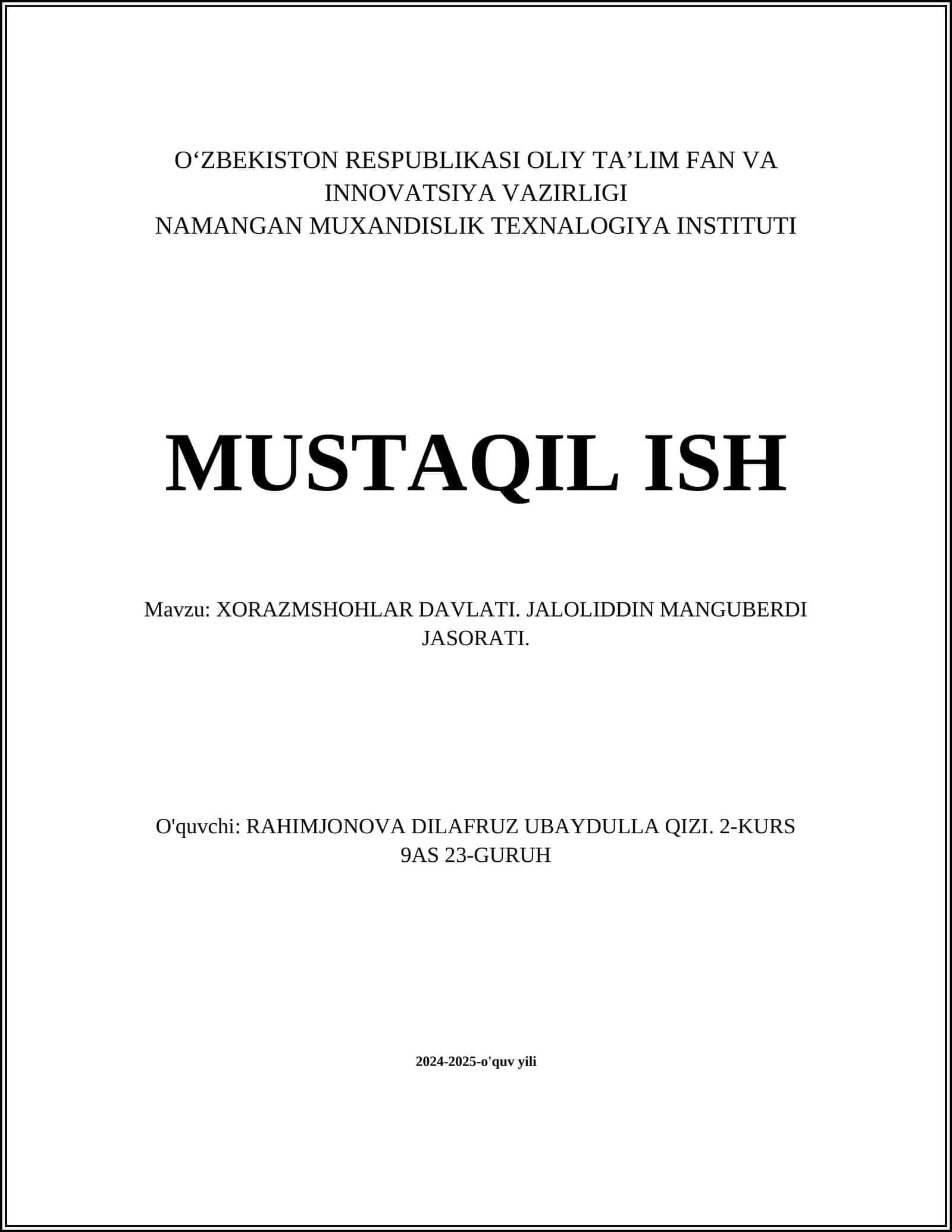 XORAZM SHOHLAR DAVLATI