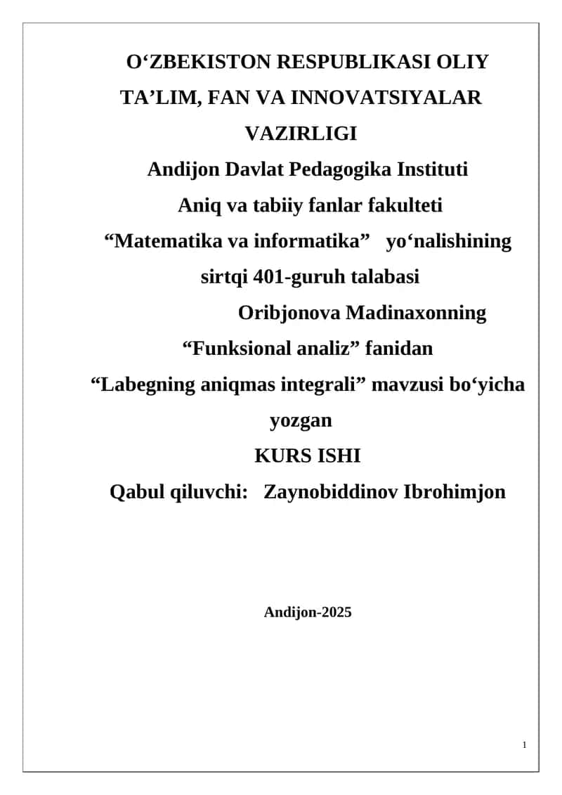 Lebegning aniqmas integrali