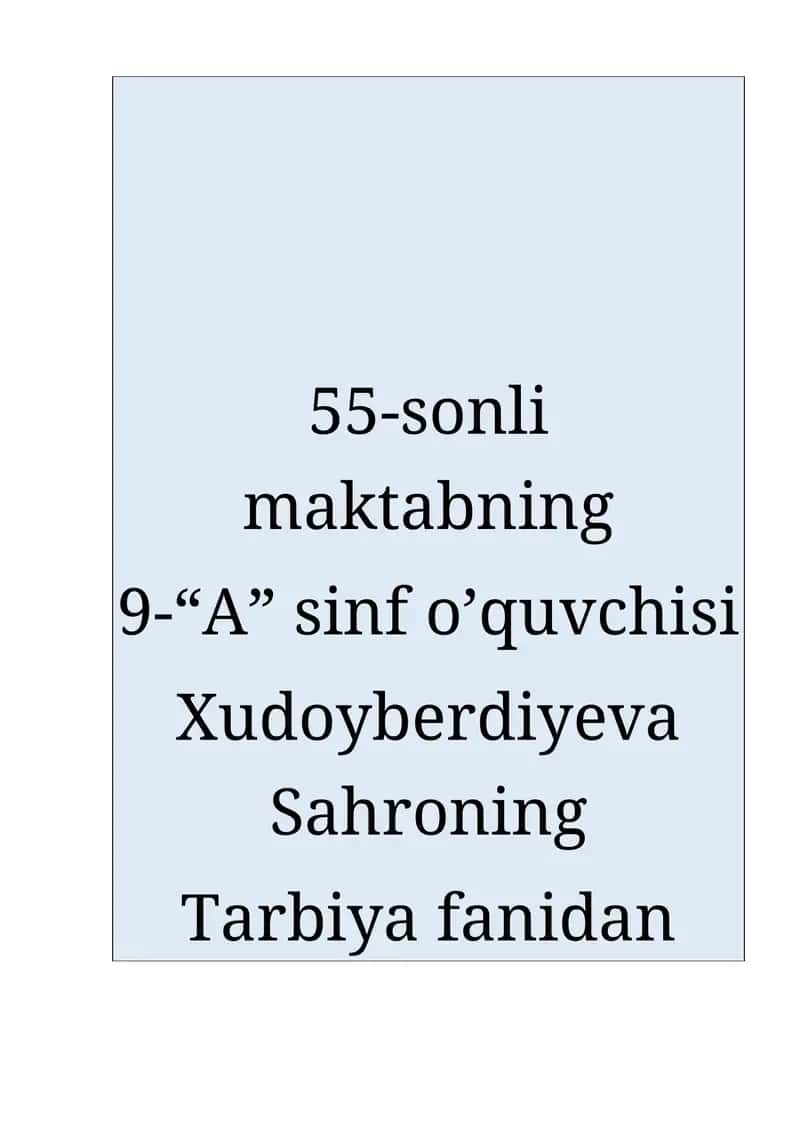 BOYLIKDAN FOYDALANISH MEZONLARI
