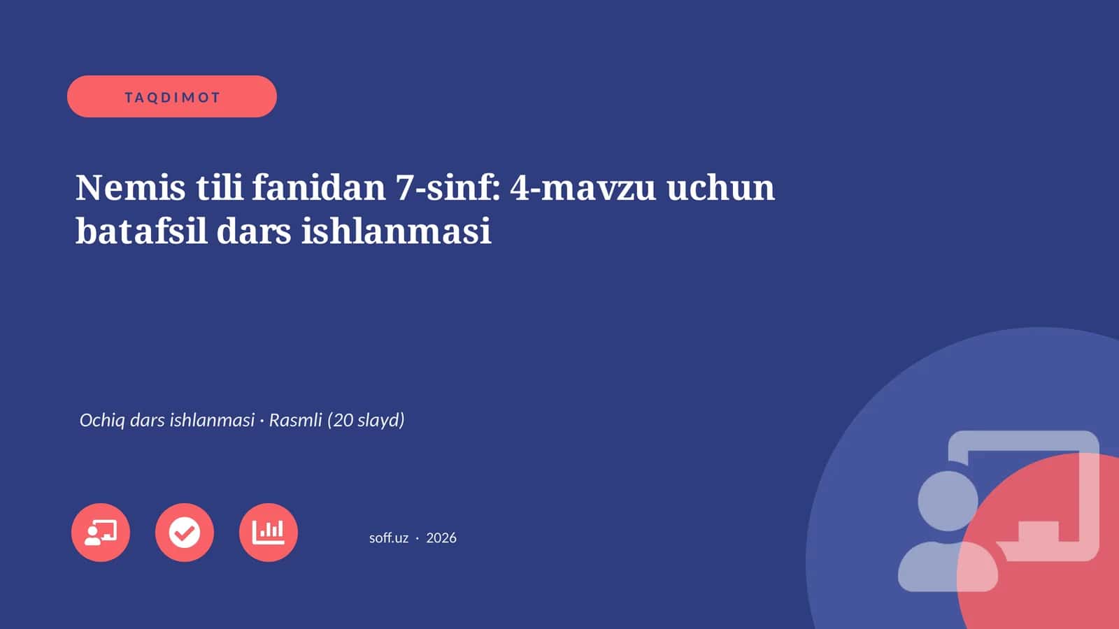 Nemis tili fanidan 7-sinf: 4-mavzu uchun batafsil dars ishlanmasi