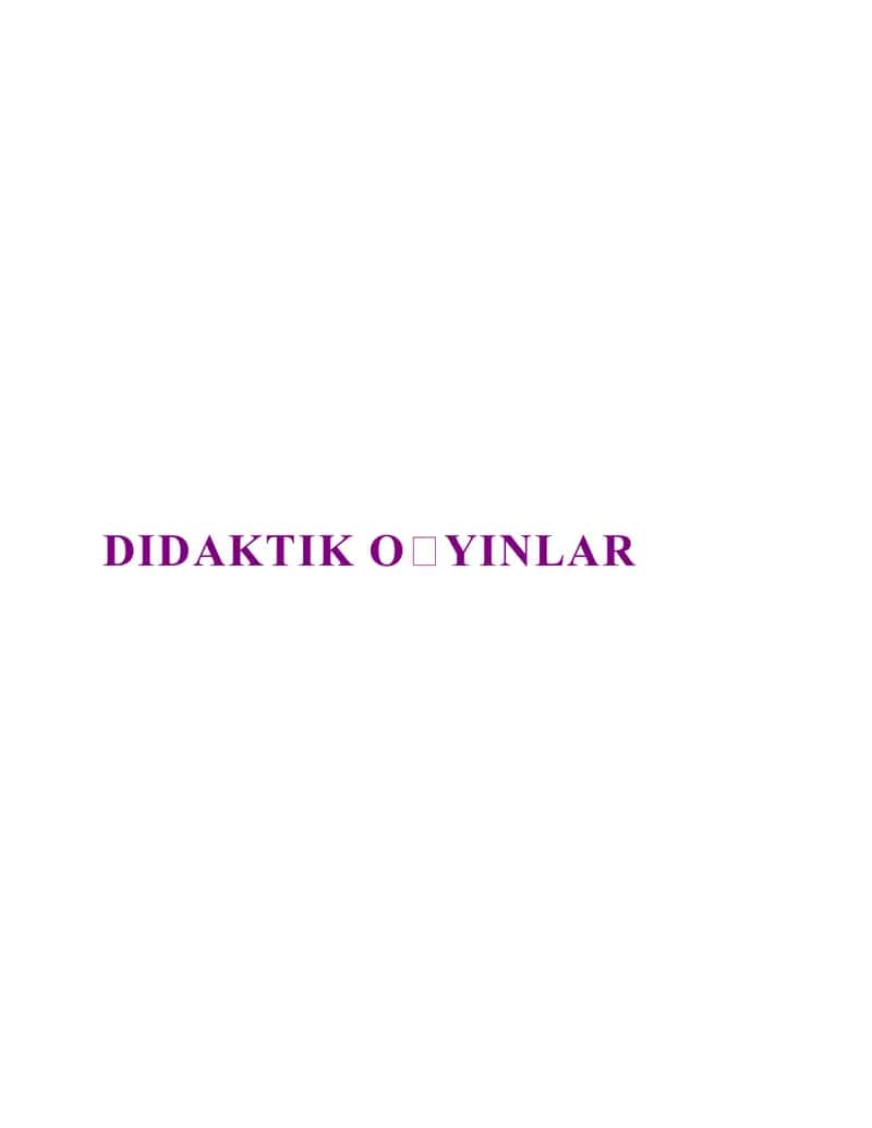 Didaktik O'yinlar