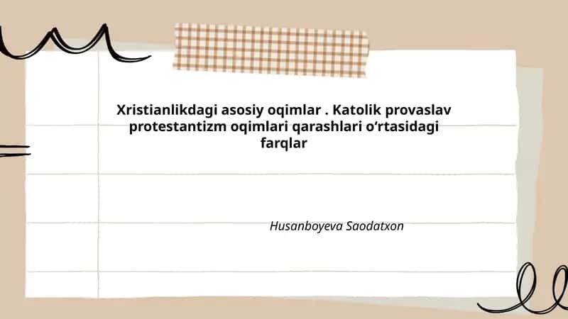 Xristianlikdagi asosiy oqimlar
