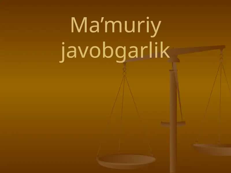 Ma'muriy javobgarlik to`g`risidagi qonun hujjatlari