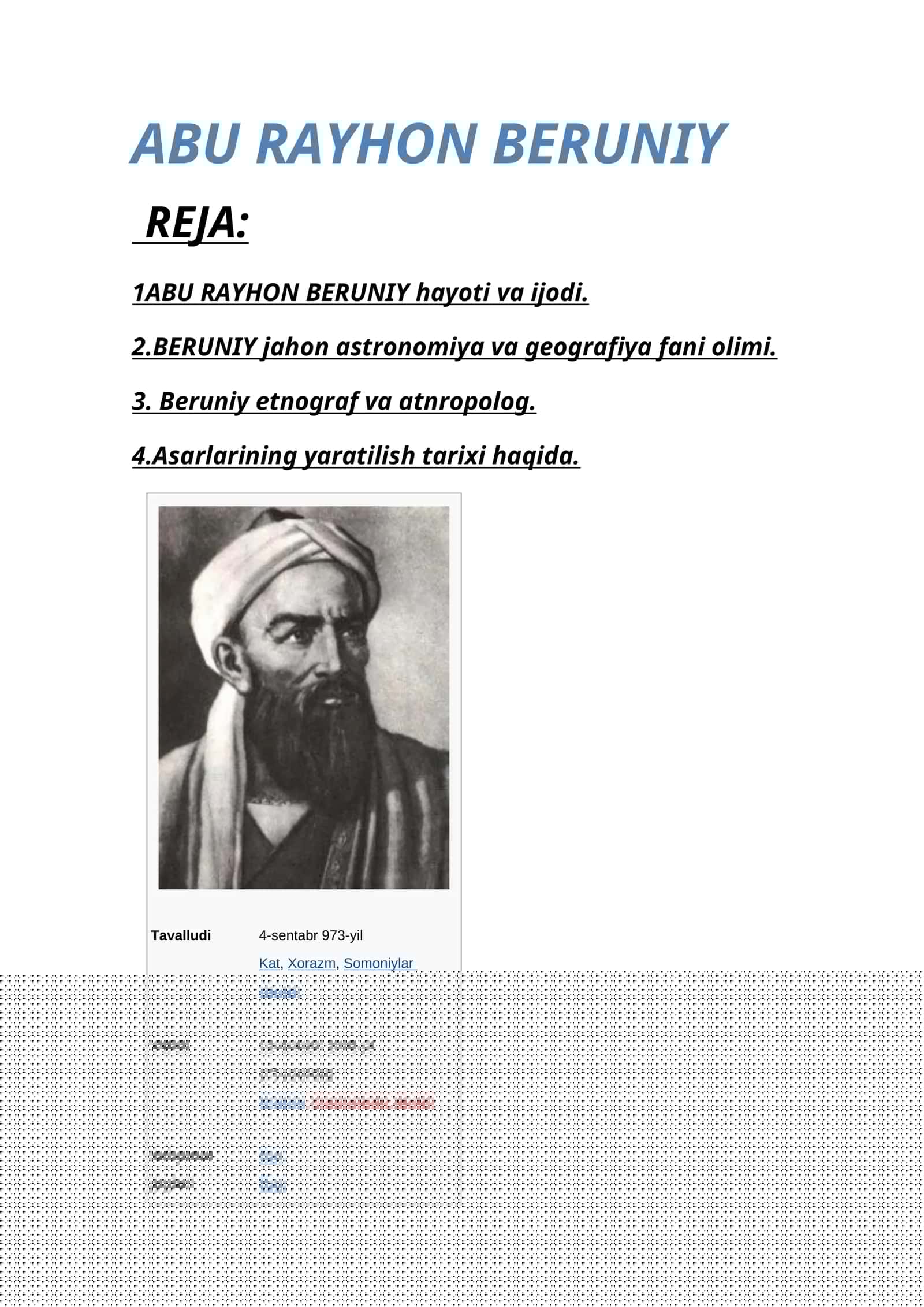 ABU RAYHON BERUNIY