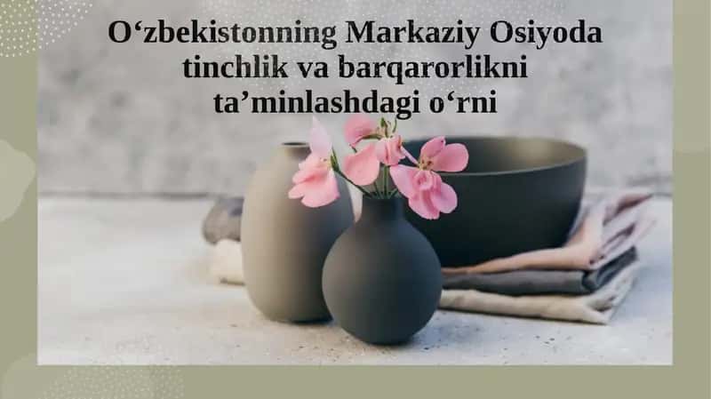 O'zbekistonning Markaziy Osiyoda tinchlik va barqarorlikni ta'minlashdagi o'rni