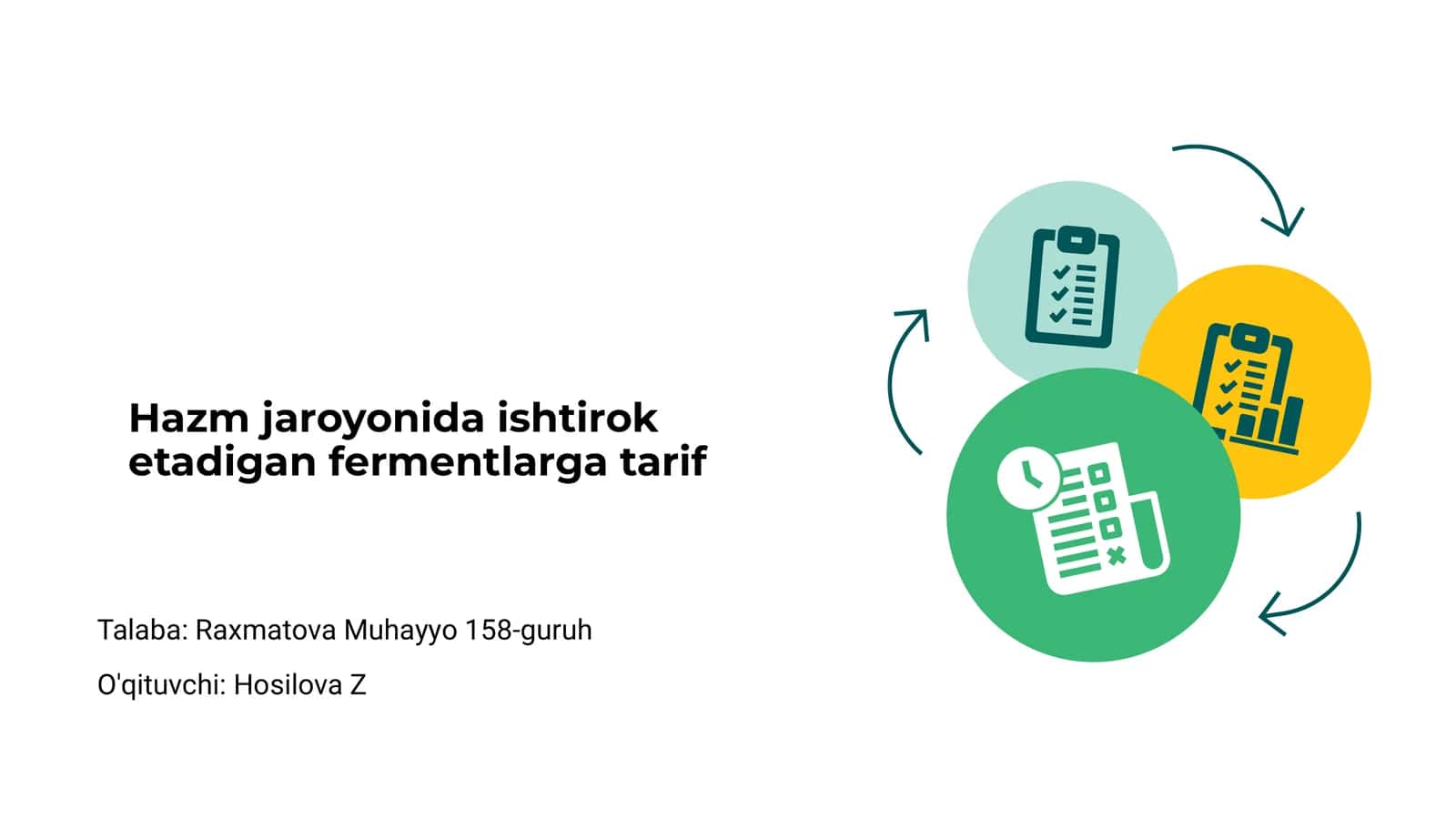 Hazm jaroyonida ishtirok etadigan fermentlar