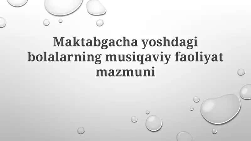 Musiqa va raqs mashg'ulotlari
