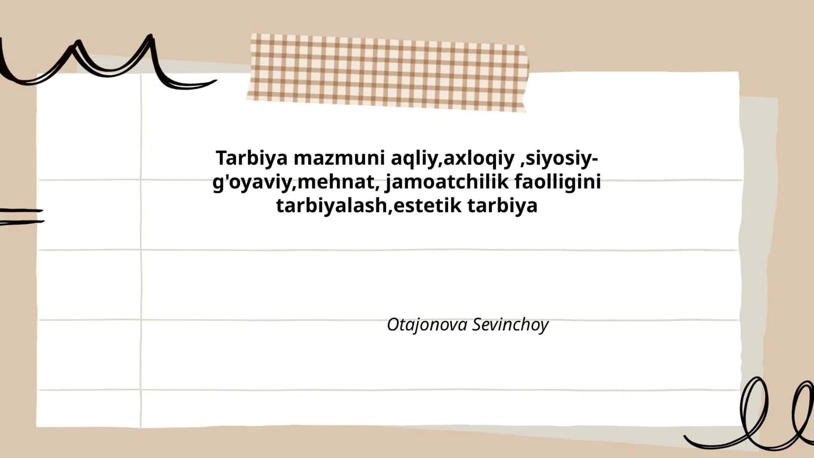 Tarbiya Mazmuni
