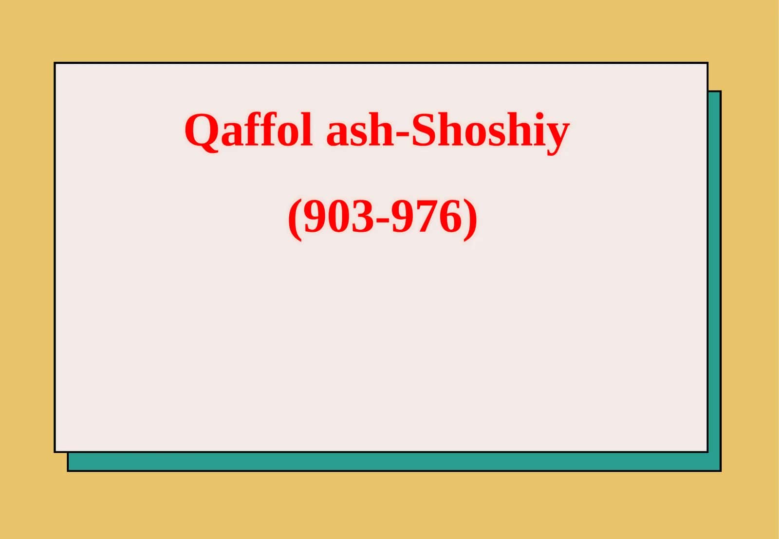 Qaffolash-Shoshiy