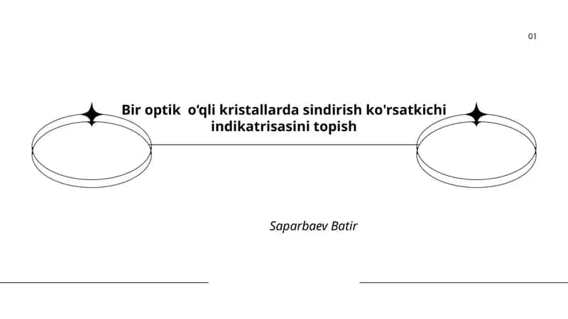 Bir optik o‘qli kristallarda sindirish ko'rsatkichi indikatrisasini topish