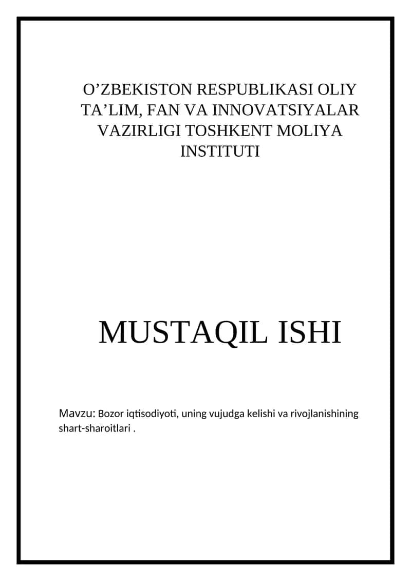 Bozor iqtisodiyoti