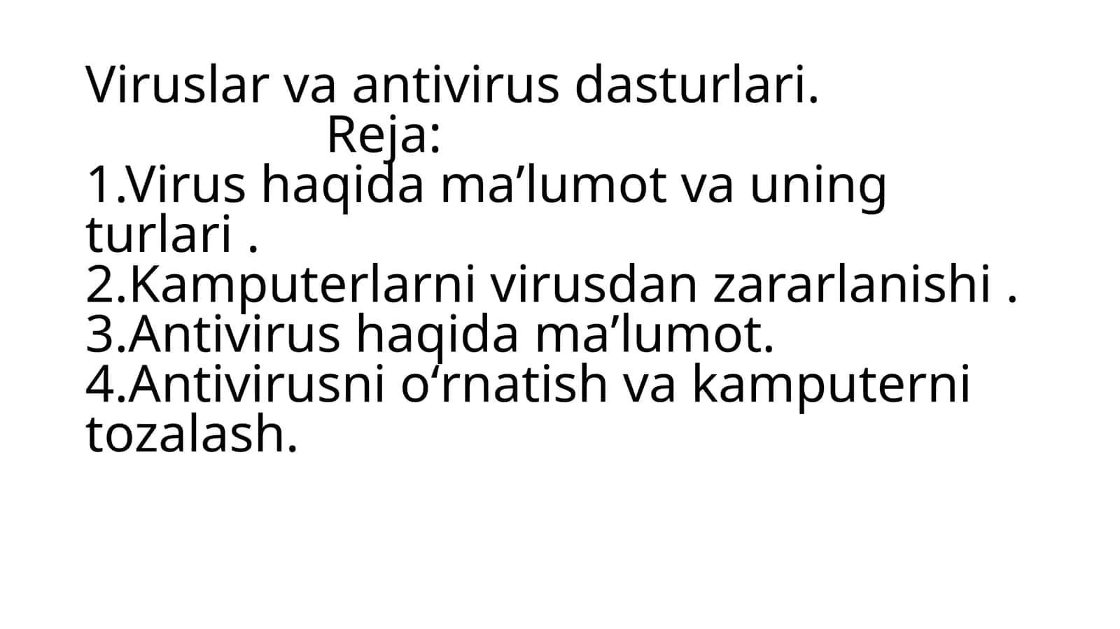 Viruslar va antivirus dasturlari