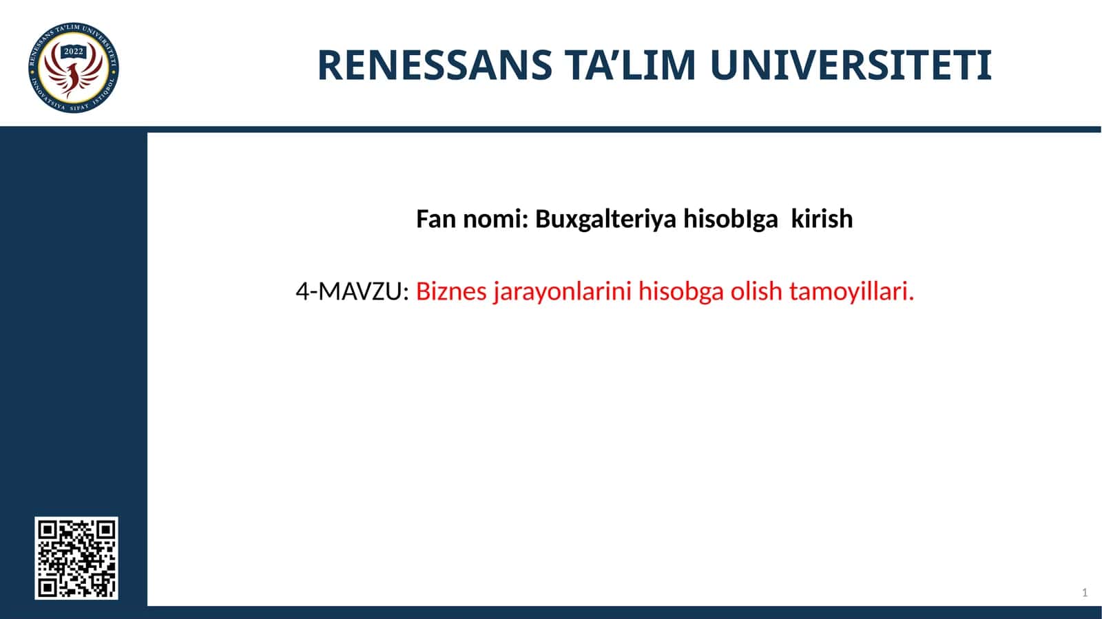 Biznes jarayonlarini hisobga olish tamoyillari