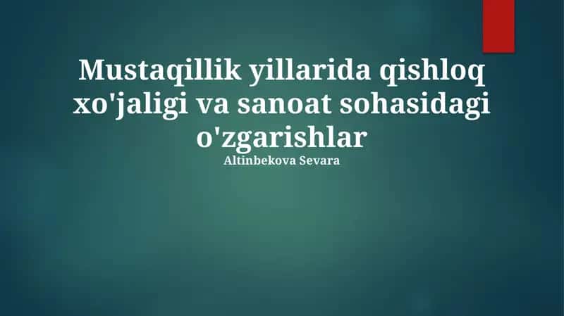 Sanoat Diversifikatsiyasi va O'sish