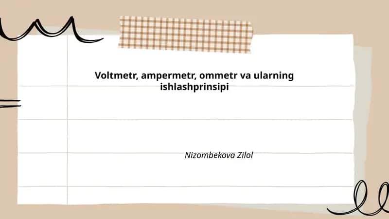 Voltmetr, ampermetr, ommetr va ularning ishlashprinsipi
