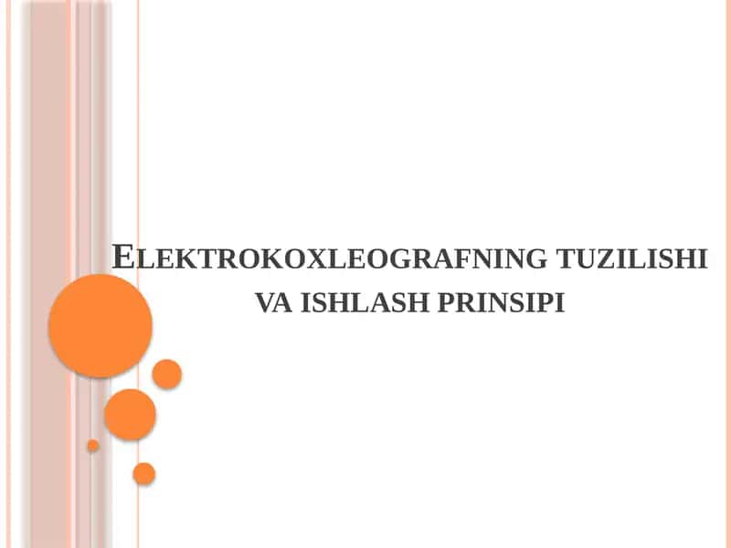 Elektrokoxleografning tuzilishi va ishlash printsiplari