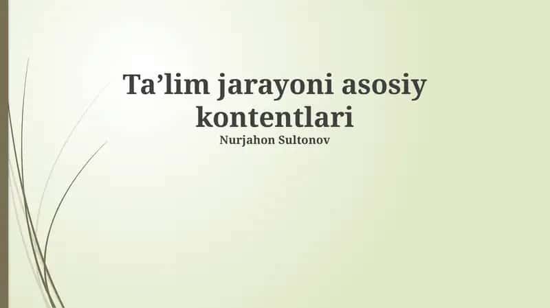 Taʼlim jarayoni asosiy kontentlari